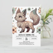Magic Simple Wolf Digital Geburtstag Einladung (Stehend Vorderseite)