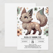 Magic Simple Wolf Digital Geburtstag Einladung (Vorne/Hinten)