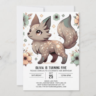 Magic Simple Wolf Digital Geburtstag Einladung