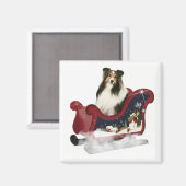 Magic Sleigh Sheltie Magnet (Vorderseite/Rückseite)