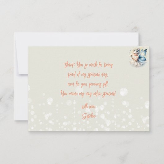 Magic Small Fairy Silhouette Kindergeburtstag Dankeskarte (Vorderseite)