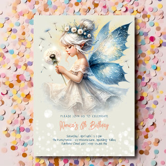 Magic Small Fairy Silhouette Kindergeburtstag Einladung