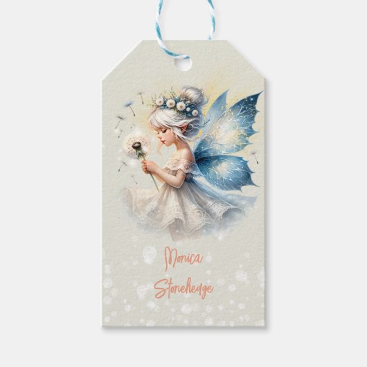 Magic Small Fairy Silhouette Kindergeburtstag Geschenkanhänger (Vorderseite)