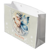 Magic Small Fairy Silhouette Kindergeburtstag Große Geschenktüte (Rückseite Schrägansicht)