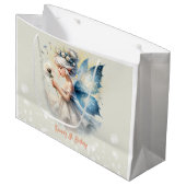 Magic Small Fairy Silhouette Kindergeburtstag Große Geschenktüte (Vorderseite Schrägansicht)