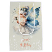 Magic Small Fairy Silhouette Kindergeburtstag Mittlere Geschenktüte (Rückseite)