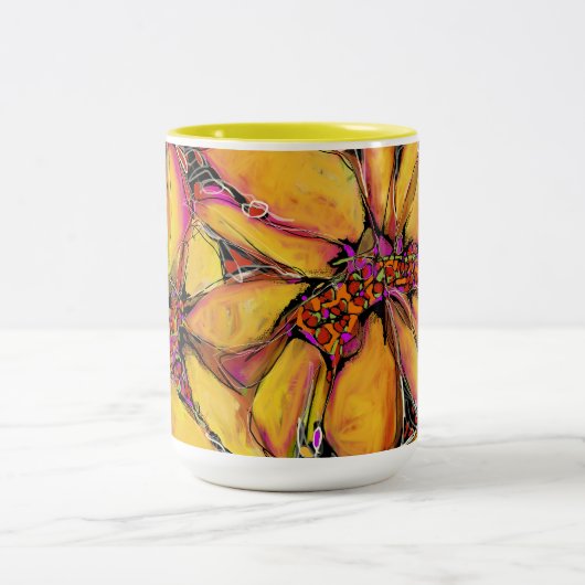 "Magic" Sonnenblume 15oz Zwei-Tonen-Tasse Zweifarbige Tasse (Mittel)