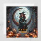 Magic Sorcery Halloween Familie Feiertagskarte (Vorne/Hinten)