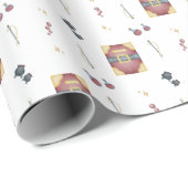 Magic Spell Books Witchcraft Kids Birthday Geschenkpapier (Rolleneckpunkt)