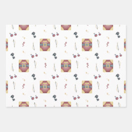 Magic Spell Books Witchcraft Kids Birthday Geschenkpapier Set