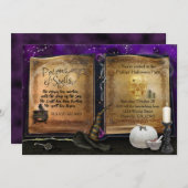 MAGIC SPELL BUCH Halloween Hexengebirge Party Einl Einladung (Vorne/Hinten)