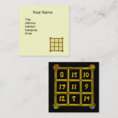 MAGIC SQUARE 33 , Black Ivory Quadratische Visitenkarte (Vorne/Hinten)