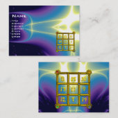 MAGIC SQUARE 33, Blau Lila Visitenkarte (Vorne/Hinten)