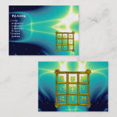 MAGIC SQUARE 33 , Blue Turquase , Perlpapier Visitenkarte (Vorne/Hinten)