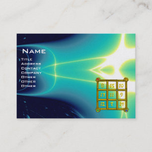 MAGIC SQUARE 33 , Blue Turquase , Perlpapier Visitenkarte