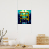 MAGIC SQUARE 33,Blue Turquase Poster (Küche)