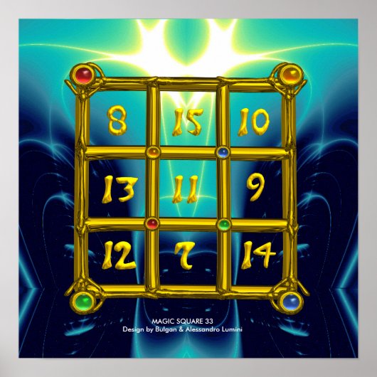MAGIC SQUARE 33,Blue Turquase Poster (Vorne)