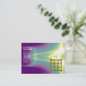 MAGIC SQUARE 33 , lila blau Visitenkarte (Stehend Vorderseite)