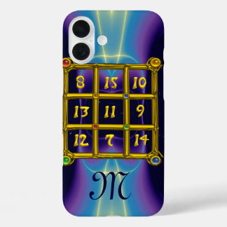 MAGIC SQUARE 33 MONOGRAM Aquamarin, Aqua Blue Lila iPhone 16 Plus Hülle