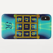 MAGIC SQUARE 33 MONOGRAM Aquamarin, Aqua Blue Türk Case-Mate iPhone Hülle (Rückseite (Horizontal))