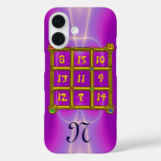 MAGIC SQUARE 33 MONOGRAM Pink Fuchsia, Lila iPhone 16 Hülle