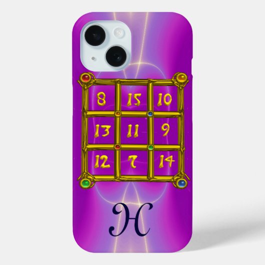 MAGIC SQUARE 33 MONOGRAM Pink Fuchsia, Lila Case-Mate iPhone Hülle (Rückseite)