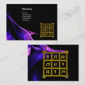 MAGIC SQUARE 33 Pink Blue Lila Fraktal Waves Visitenkarte (Vorne/Hinten)