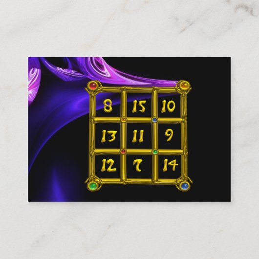 MAGIC SQUARE 33 Pink Blue Lila Fraktal Waves Visitenkarte (Rückseite)