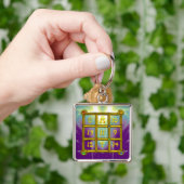 MAGIC SQUARE 33 , Pink Violet Purple Blue Schlüsselanhänger (Hand)
