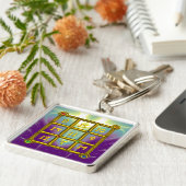 MAGIC SQUARE 33 , Pink Violet Purple Blue Schlüsselanhänger (Seite)