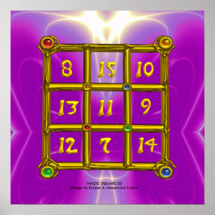 MAGIC SQUARE 33 , Pink Violet Purple Poster