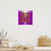 MAGIC SQUARE 33 , rosa Violett Lila Poster (Küche)