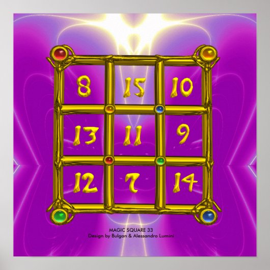 MAGIC SQUARE 33 , rosa Violett Lila Poster (Vorne)