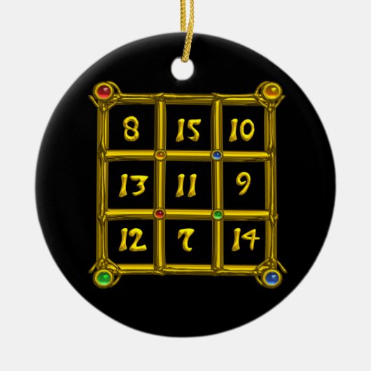 MAGIC SQUARE 33, Schwarz und Weiß Keramikornament (Vorne)