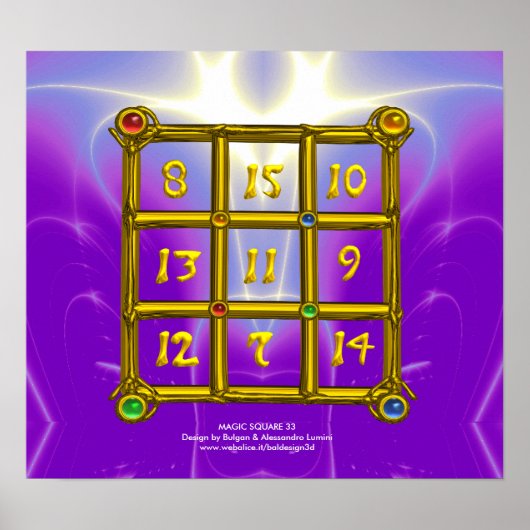 MAGIC SQUARE 33 , Violett Lila Poster (Vorne)