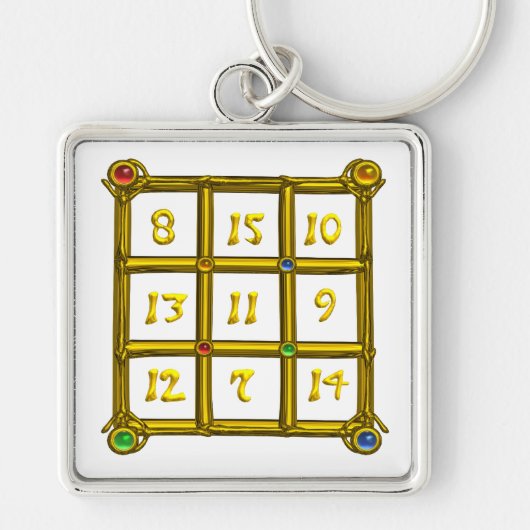 MAGIC SQUARE 33 , weiß Schlüsselanhänger (Vorne)