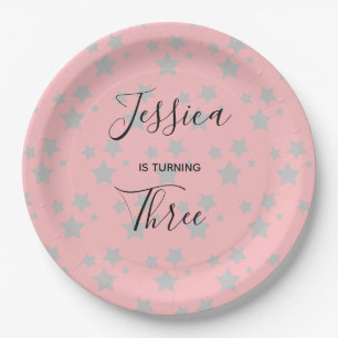 Magic Star Geburtstag Baby Girl Paper Plate Pappteller