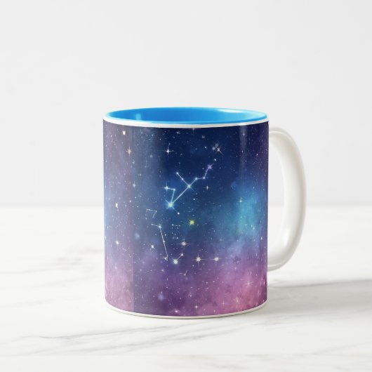 "Magic Starry Tasse: Twinkle Your Day" Zweifarbige Tasse (VorderseiteRechts)