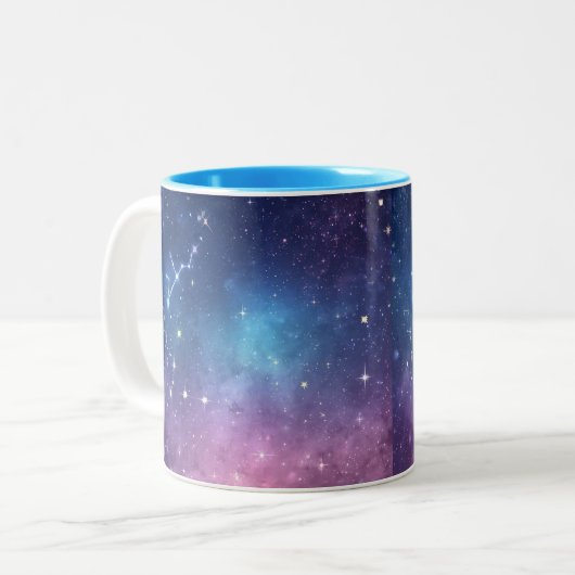 "Magic Starry Tasse: Twinkle Your Day" Zweifarbige Tasse (Vorderseite Links)
