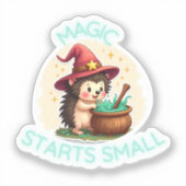 Magic startet Small - Niedlicher Igel Sticker (Vorderseite)