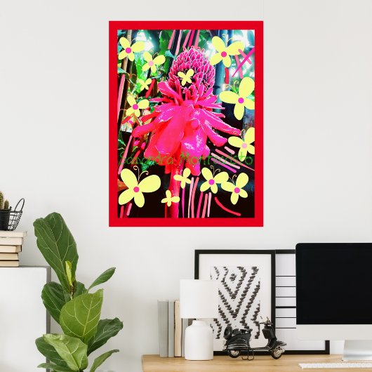 Magic Strawberry Blume Poster (Heimbüro)