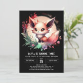 Magic Sweet Fox Geburtstag digital Einladung (Stehend Vorderseite)