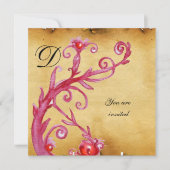 MAGIC SWIRL MONOGRAM Pergament lebhaft hell Einladung (Vorderseite)