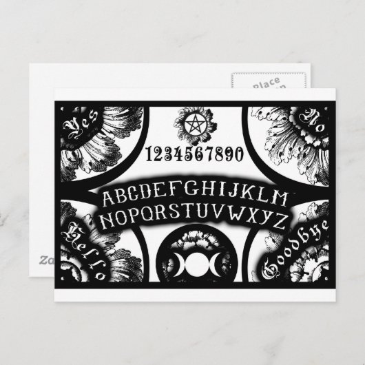 Magic Talking Occult Board Design Postkarte (Vorne/Hinten)