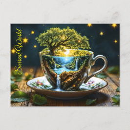 Magic Teacup Landschaft fantastische Natur Postkarte