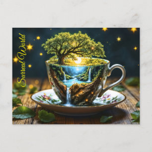 Magic Teacup Landschaft fantastische Natur Postkarte