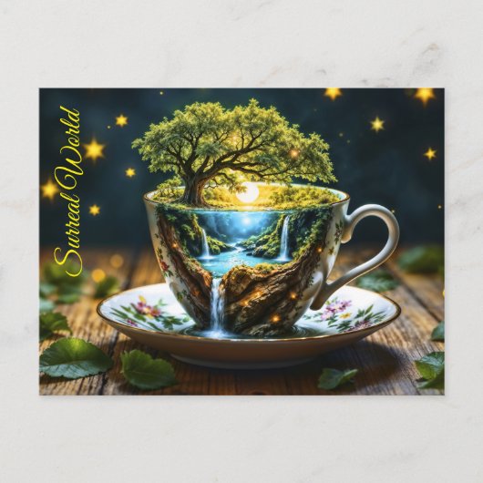 Magic Teacup Landschaft fantastische Natur Postkarte (Vorderseite)