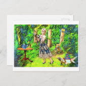 Magic Tee Party Fantasie Gartentiere Postkarte (Vorne/Hinten)