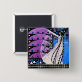 MAGIC THE SPRING hell blau Schwarz-weiß lila Button (Vorne & Hinten)