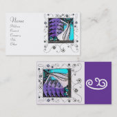 MAGIC THE SPRING hell blau Schwarz-weiß lila Visitenkarte (Vorne/Hinten)